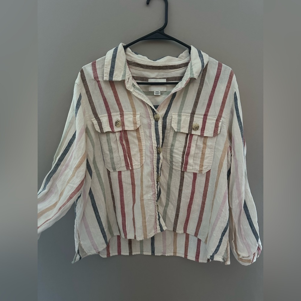 American Eagle Stripped Button Down Long Sleeve - image 2
